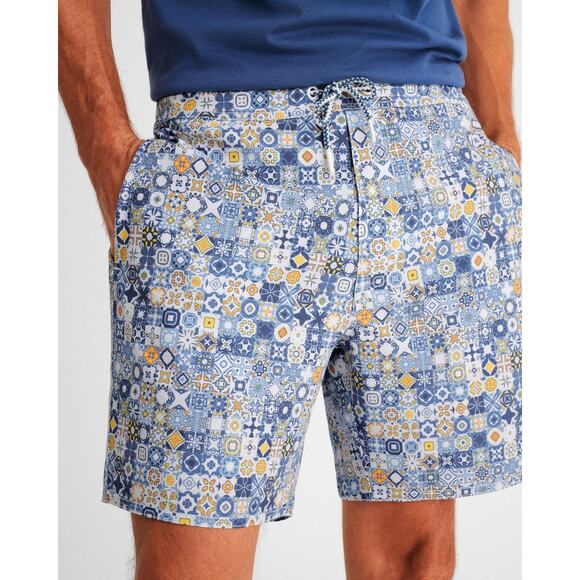 johnnie-O Other - Johnnie-O Surf Short Santana Half Elastic Swim Maverick Blue XL Pockets Swimwear